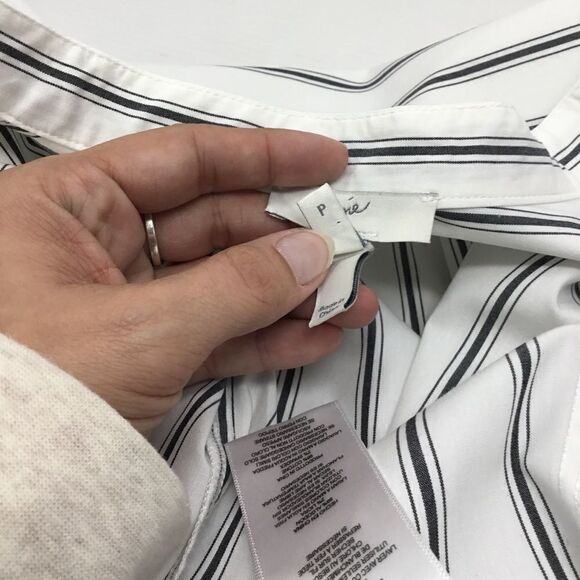 Joie Poin Ruffled Striped Button Down Shirt C3 - Picture 8 of 8